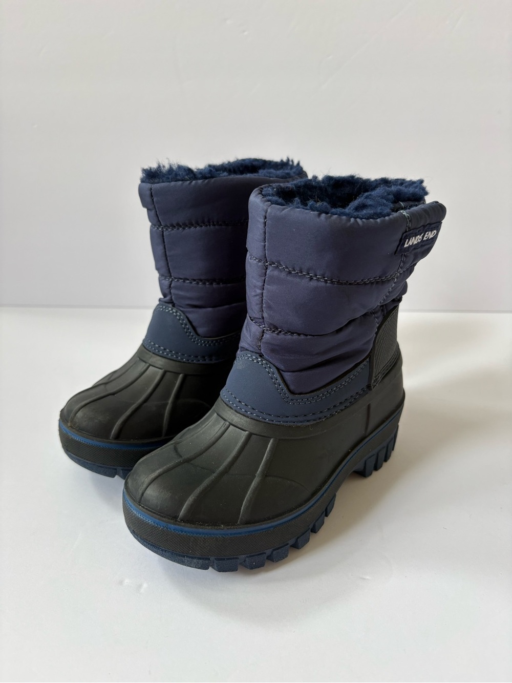 Lands‎ End Waterproof Toddler Snow Boots Insulated Warm Fleece Lined Winter 8